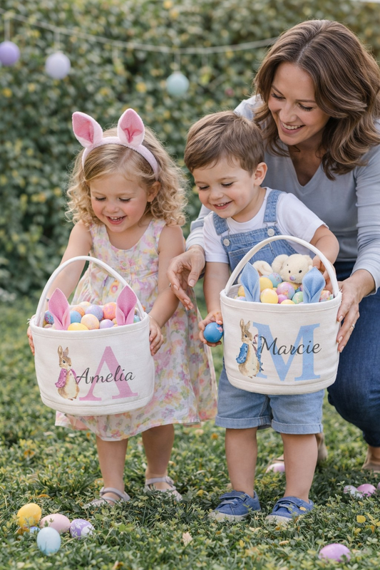 Personalized Easter Bunny Basket – Custom Name Easter Basket